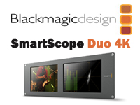 Blackmagic Design Announces SmartScope Duo 4K-Dual 8" 3 RU SDI/HD-SDI/3G-SDI/6G-SDI monitoring with built in scopes for technical waveform monitoring.